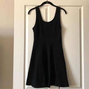 Black ribbed mini dress